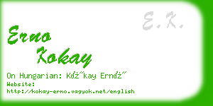 erno kokay business card